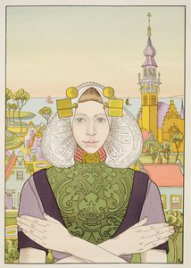 レスタンプモデルヌ出身の1897年のオランダの少女、パリ1897-99を出版 作： Franz M. Melchers