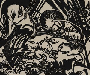 動物の伝説（木版画） 作： Franz Marc