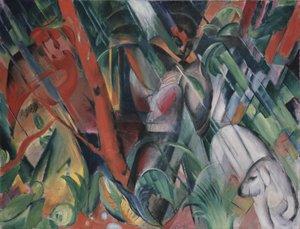 雨の中、1912 作： Franz Marc