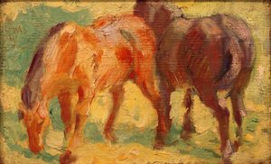 小さな馬の写真 作： Franz Marc