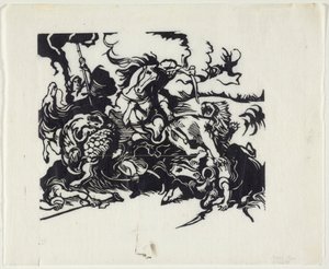 ドラクロワのライオン狩り 作： Franz Marc