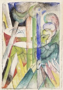 山ヤギ;ベルクツィーゲン、1914 作： Franz Marc