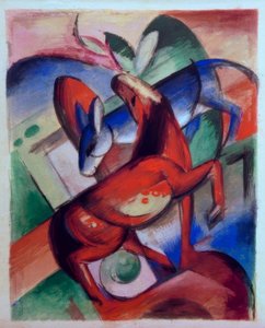 馬とロバ 作： Franz Marc