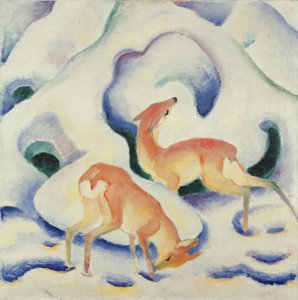 雪の中の鹿 II 作： Franz Marc