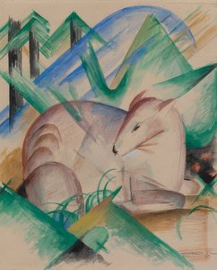 レッドディアー。 1913 作： Franz Marc