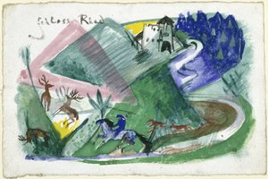 リート城（エルゼ・ラスカー＝シューラー宛ての絵葉書） 作： フランツ・マーク