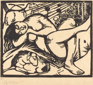 眠っている羊飼い、1912 作： Franz Marc