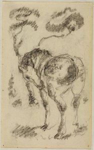 木と立っている馬 作： Franz Marc