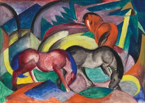 3 頭の馬、1912 年。 作： Franz Marc