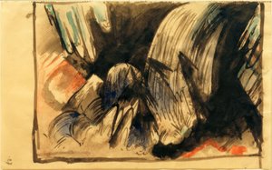 山の滝 作： Franz Marc