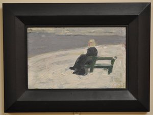 冬の風景の中の女性 作： Franz Marc