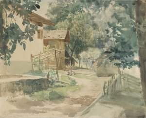 メラーノ近くの農場、1860年。 作： Franz Meyerheim