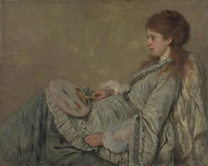 アーティストの妻の肖像、1872-1873 作： Franz Otto Scholderer