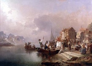 ノルウェーのウェディングパーティー 作： Franz Richard Unterberger