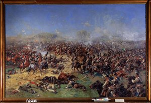 ロシア遠征 (1812 年): ボロジノの戦い (またはモスクワの戦い)、1812 年 8 月 26 日 (または 1812 年 9 月 7 日)、3 回目のフランス軍の攻撃 (8 月 26 日のボロジノの戦い) 作： Franz Roubaud