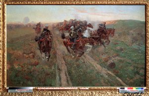 1854 年 7 月のクリュク ダラの戦いの場面 (1854 年 7 月のクリュク ダラの戦いの場面)。 Franz Roubaud (1856-1928) による絵画。 キャンバスに油彩