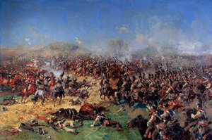 1812年8月26日のボロジノの戦い。1913年の3回目のフランス攻撃。 作： Franz Roubaud