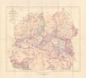 1914 年に編集されたガヴァルニー山塊とモン ペルデュの地図 作： Franz Schrader