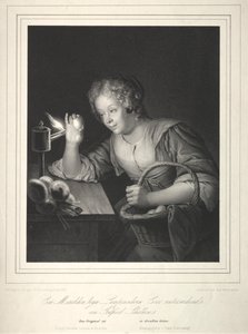 Girl Candling Eggs、1840。