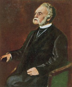 ヴェルナー・フォン・ジーメンス、ドイツの発明家、実業家（カラーリトグラフ） 作： Franz Seraph von (after) Lenbach