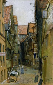ハンブルクのMatthiasstrasse、1891年 作： Franz Skarbina