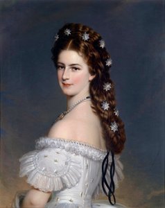 「ヴィッテルスバッハのエリザベート (1837-1898) (シシィまたはシシィ)、オーストリア皇后 (1854-1898) およびハンガリー女王 (1867-1898) の肖像」" フランツ ザビエル ヴィンターハルター (1805-1873) による絵画、1860 年頃コレクション