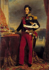 ルイ・フィリップ1世（1773-1850）の胴体部分の肖像 1830年の憲章に基づくフランスの手の王 フランツ・クサヴァー・ヴィンターハルター（1806-1873）による絵画 1839年 日。2,6x1,9 m