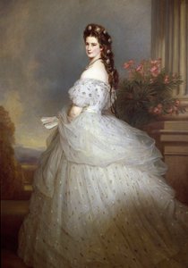 オーストリア皇帝（1854年～1898年）およびハンガリー王妃（1867年～1898年）のエリザベート・ド・ヴィッテルスバッハ（1837年～1898年）（シシィ）の肖像 フランツ・クサヴァー・ヴィンターハルター（1806年～1873年）による絵画。