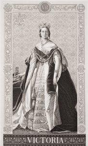 「イギリスとスコットランドの歴史のイラスト」第2巻からのビクトリア女王（1819-1901） 作： Franz Xaver Winterhalter