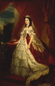 ザクセン ワイマール アイゼナハのアウグスタ王女、1811 年から 1890 年、プロイセンの女王、1859 年頃。 作： Franz Xaver Winterhalter School of .