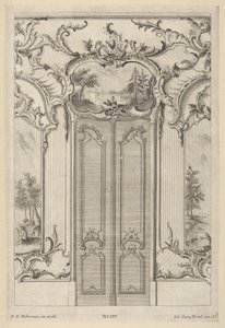 「Wandfüllungen」からの両開きドアのある壁の高さ。 1748-70。 作： Franz Xavier Habermann