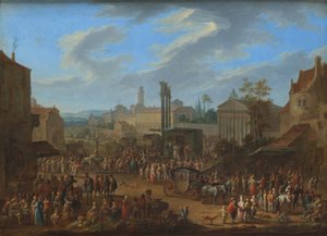 テンプルとメイポールのあるフェア 作： Franz de Paula Ferg