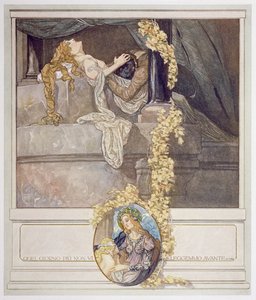 ダンテの「神曲」、インフェルノ、カント V の挿絵 作： Franz von Bayros (1866 1924)