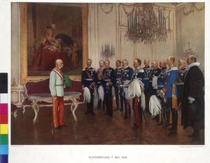 1908年5月8日、ドイツ連邦皇太子がシェーンブルン宮殿を訪問 作： Franz von (after) Capot