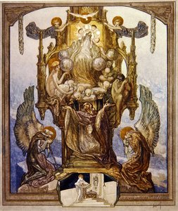 Dantes Divine Comedy、Paradise、Canto VIII、1921年のイラスト（紙にトイレ） 作： Franz von Bayros