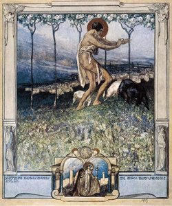 Dantes Divine Comedy、Paradise、Canto XVI、1921年のイラスト（紙にトイレ） 作： Franz von Bayros