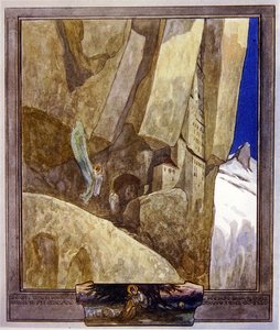 Dantes Divine Comedy、Paradise、Canto XXI、1921年のイラスト（紙にトイレ）