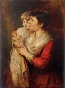 クレメンタイン・フォン・シェーン＝レンツと娘のハンナ・エリザベート 作： Franz von Lenbach