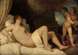 ダナエ、ナポリでのティツィアーノの絵の模写 作： Franz von Lenbach