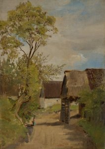 女性の形をしたdorfstraße（？） 作： Franz von Lenbach