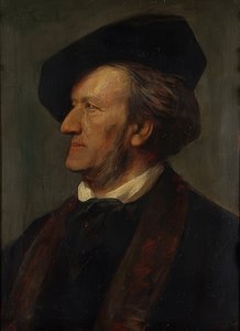 作曲家リチャード・ワーグナー（1813-1883）の肖像。 1871