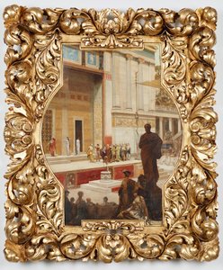 アテネのディオニュソス劇場。ウィーンのブルク劇場の階段室の天井画のデザイン 作： Franz von Matsch