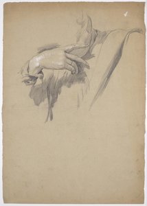 レオナルドがミューズとチェスをする "絵画のための詳細な習作 作： Franz von Matsch
