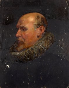 ラフを持つ紳士の肖像 作： Franz von Matsch