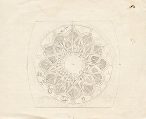 錨時計の文字盤のスケッチ(?) 作： Franz von Matsch