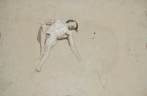 横になっている男性のヌードの研究