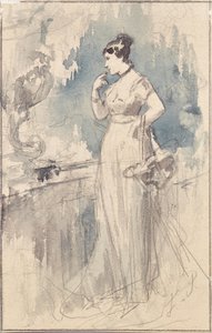 ロングドレスの女性 作： Franz von Persoglia