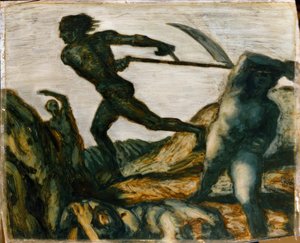 フランツ・フォン・スタック、死神-絵画、1923年頃 作： Franz von Stuck