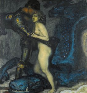 "The Dragonslayer" フランツ・リッター・フォン・シュトゥック（1863-1928）の絵画 1913年 個人蔵