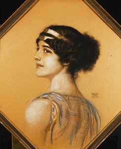 アーティストの娘、メアリーの肖像 作： Franz von Stuck